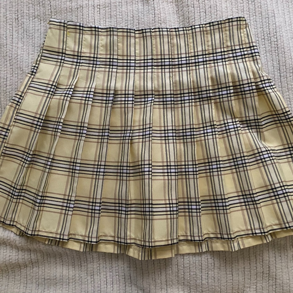 Yellow plaid skirt